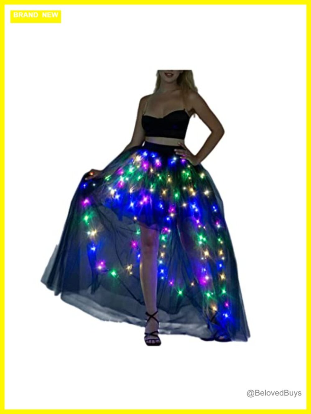 LED Light Up Tulle Tutu Skirt with App Control High Low Dance Skirt